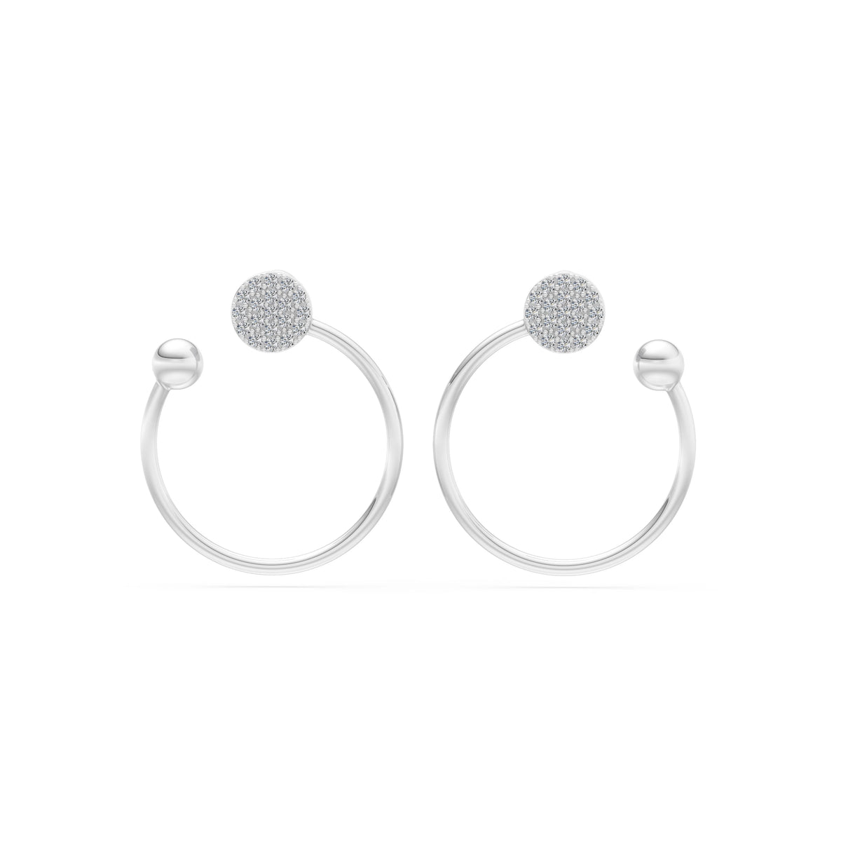 Cercei din Aur cu Diamante, Forma Rotund Briliant, 0,23 CT