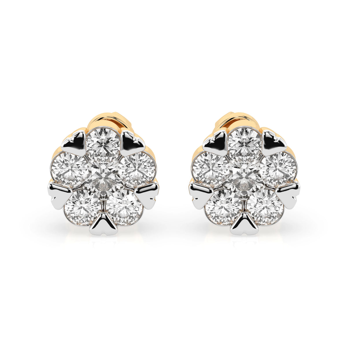 Cercei din Aur cu Diamante, Forma Rotund Briliant, 0,73 CT