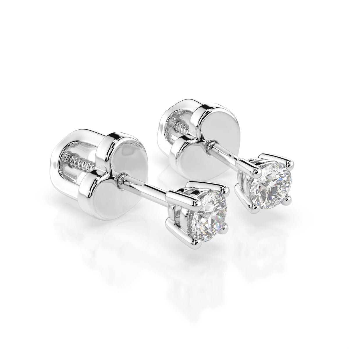 Cercei din Aur cu Diamante, Forma Rotund Briliant, 0,30 CT