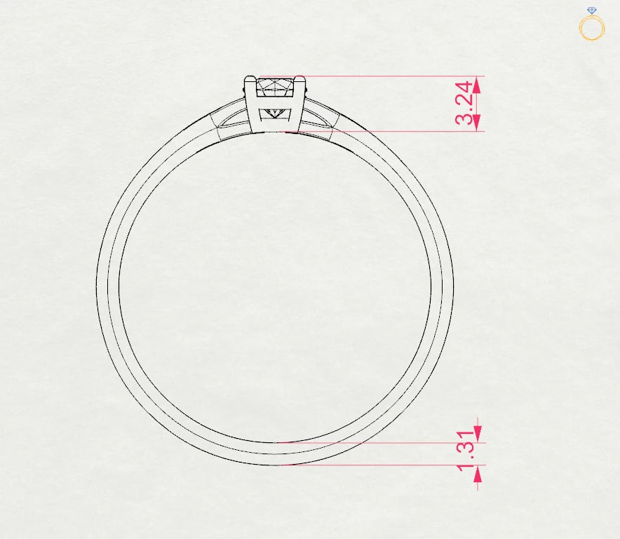 Inel de Logodnă Solitaire din Aur, Diamant Rotund Briliant 0.20 CT