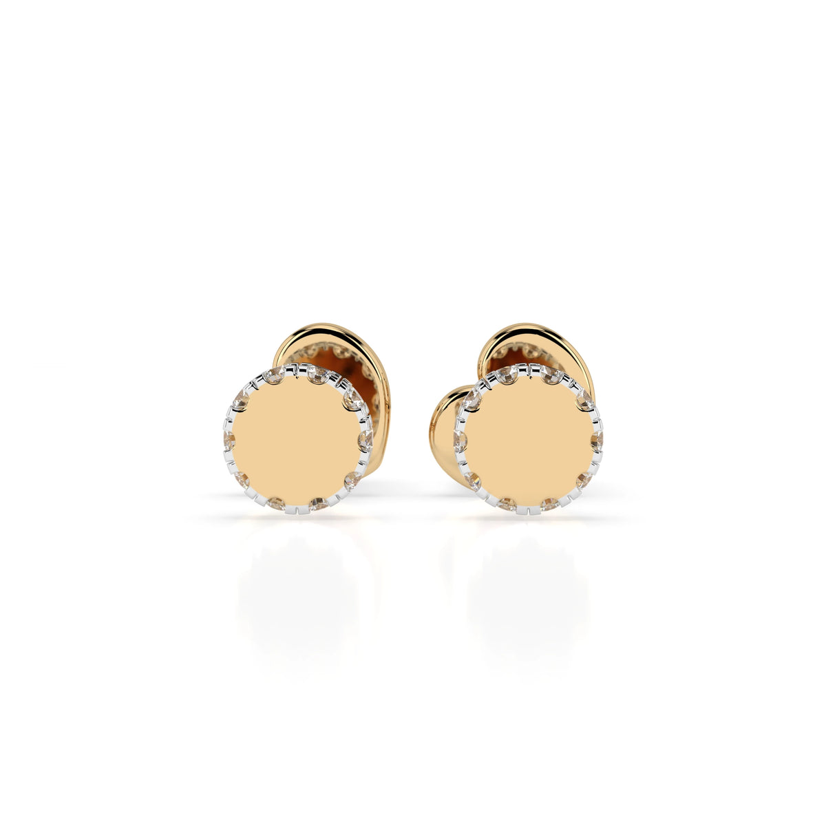 Cercei din Aur cu Diamante, Forma Rotund Briliant, 0,10 CT