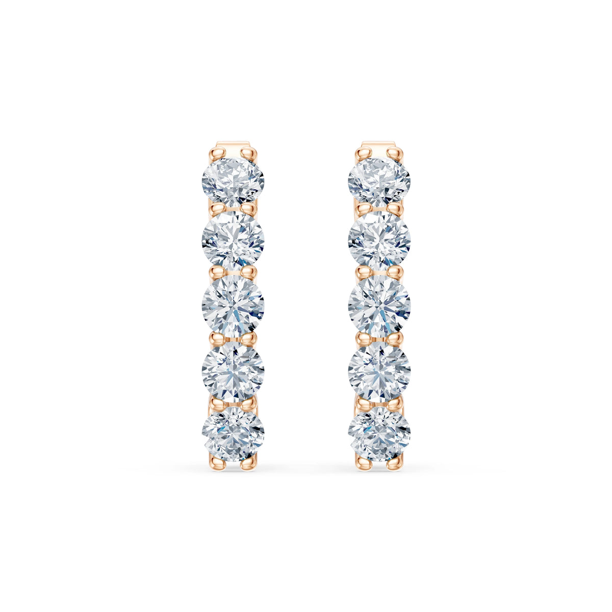 Cercei din Aur cu Diamante, Forma Rotund Briliant, 1,00 CT