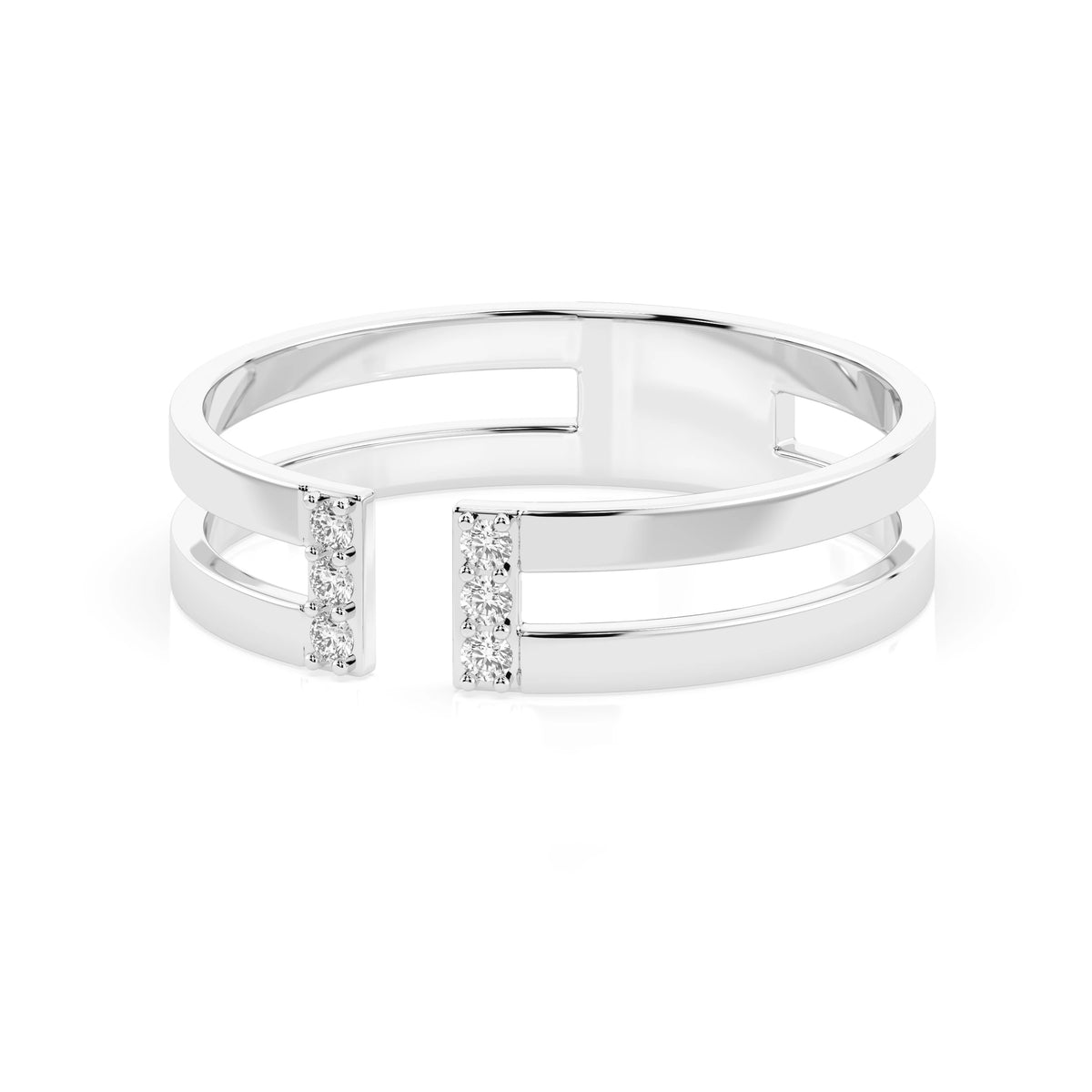 Inel din Aur cu Diamante, Forma Rotund Briliant, 0,06 CT