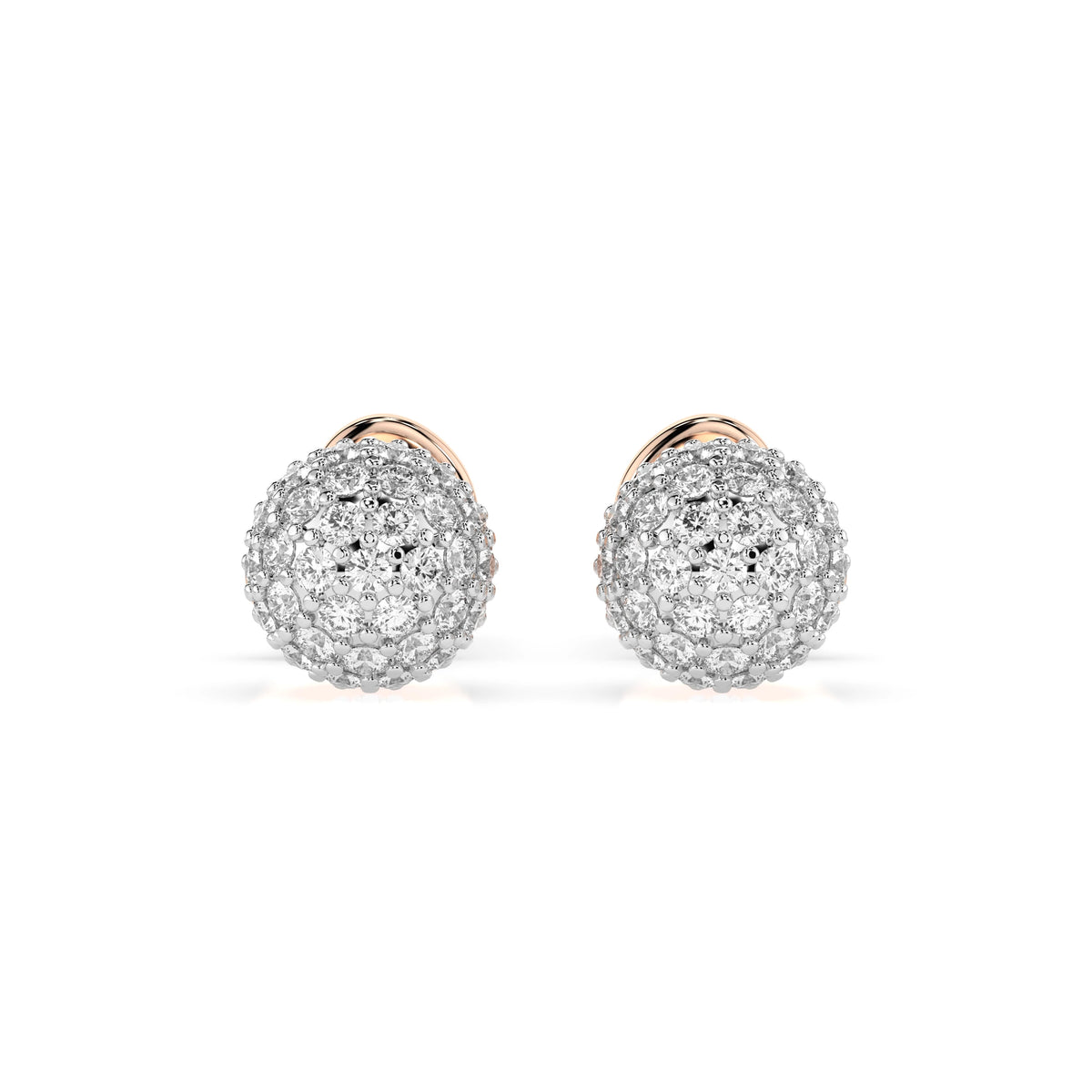Cercei din Aur cu Diamante, Forma Rotund Briliant, 0,46 CT