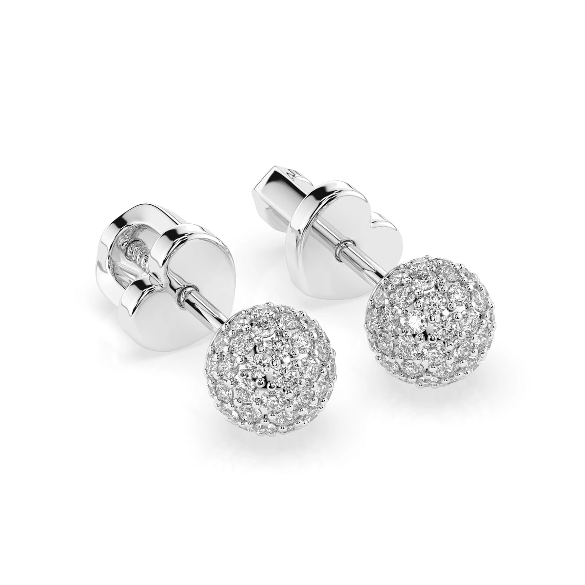 Cercei din Aur cu Diamante, Forma Rotund Briliant, 0,46 CT