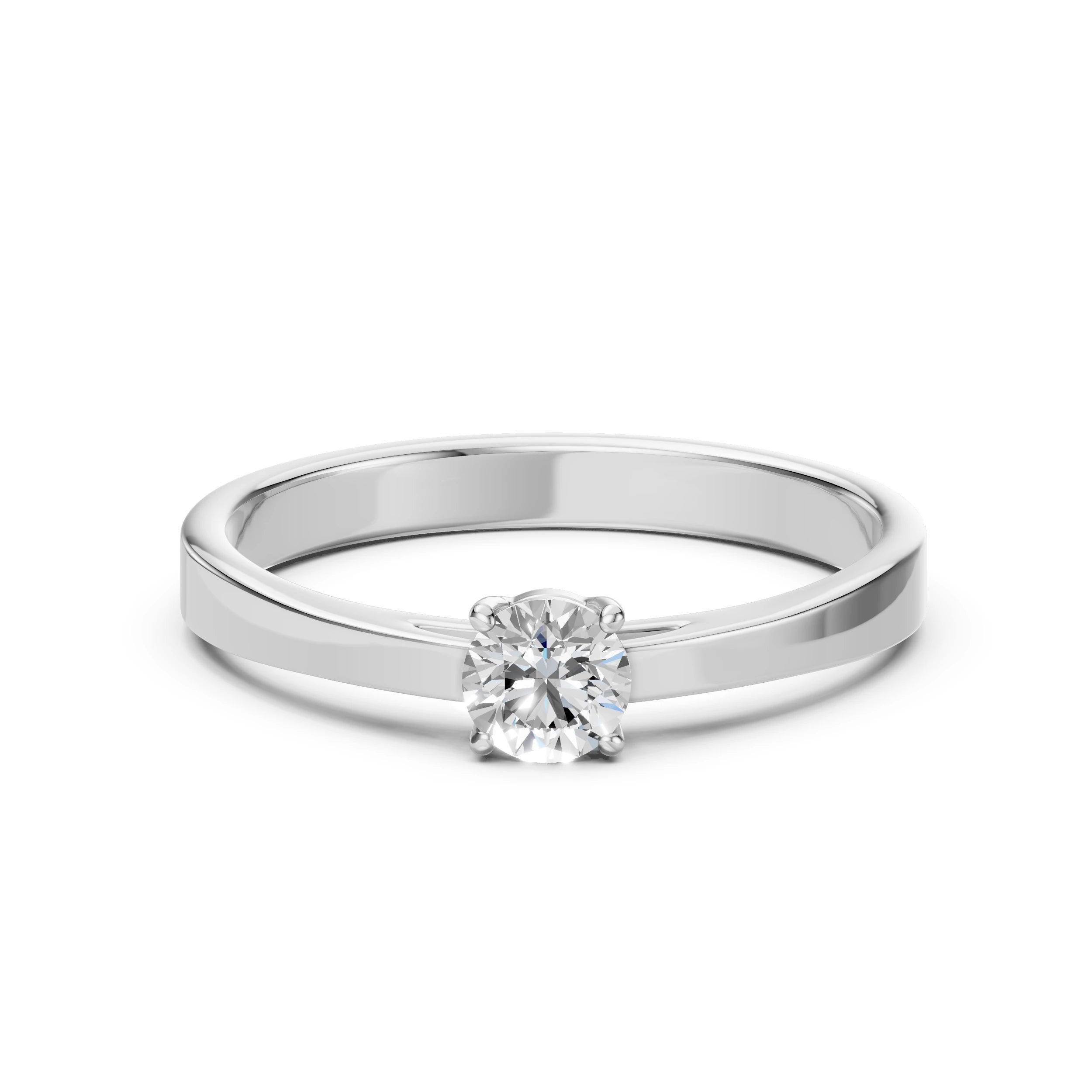 Inel de Logodnă Solitaire din Aur, Diamant Rotund Briliant 0.40 CT