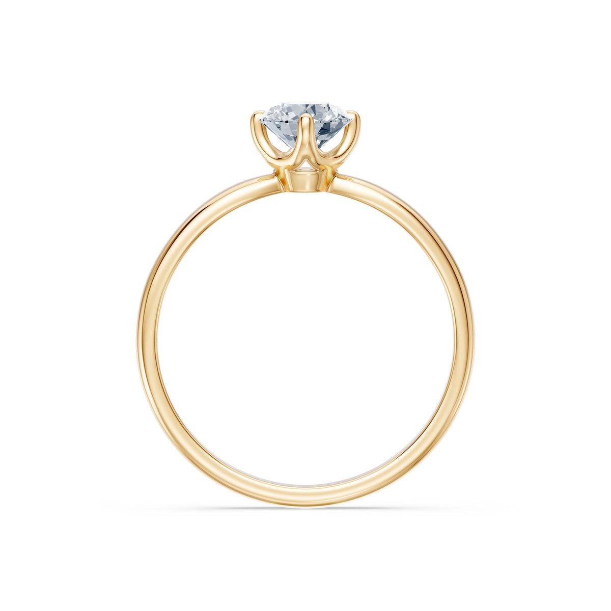 Inel de Logodnă Solitaire din Aur, Diamant Rotund Briliant 0,45 CT