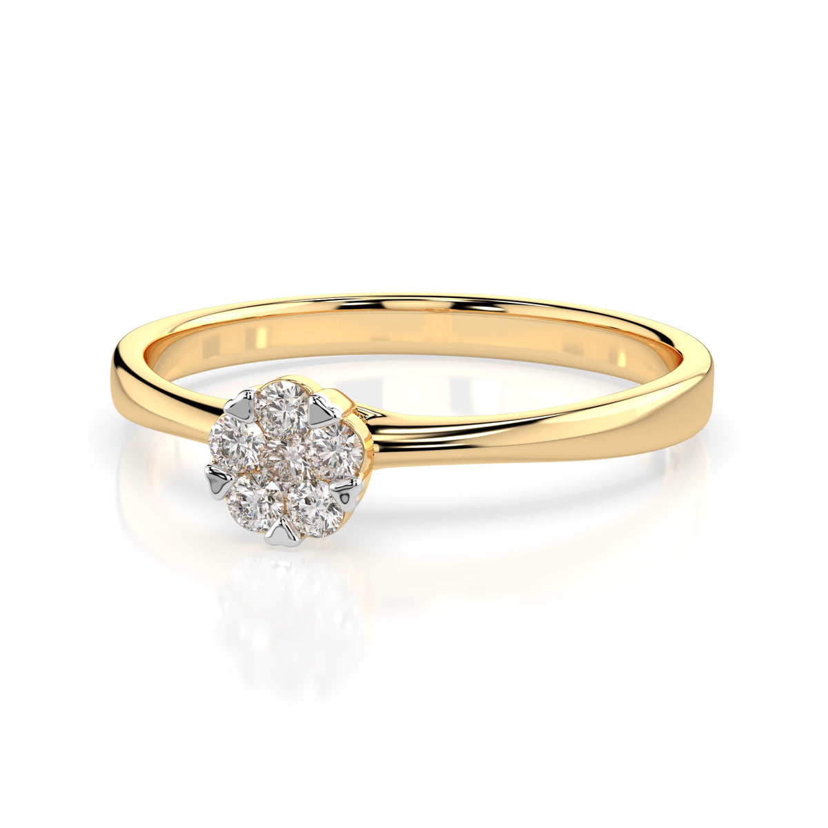 Inel din Aur cu Diamante, Forma Rotund Briliant, 0,12 CT