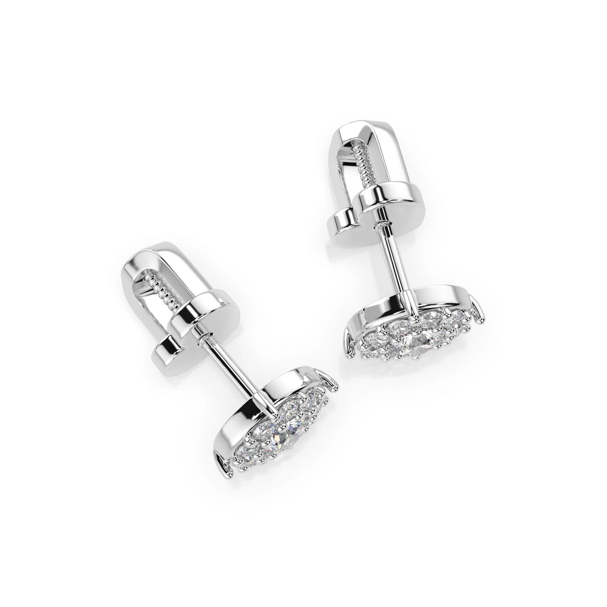 Cercei din Aur cu Diamante, Forma Rotund Briliant, 0,36 CT
