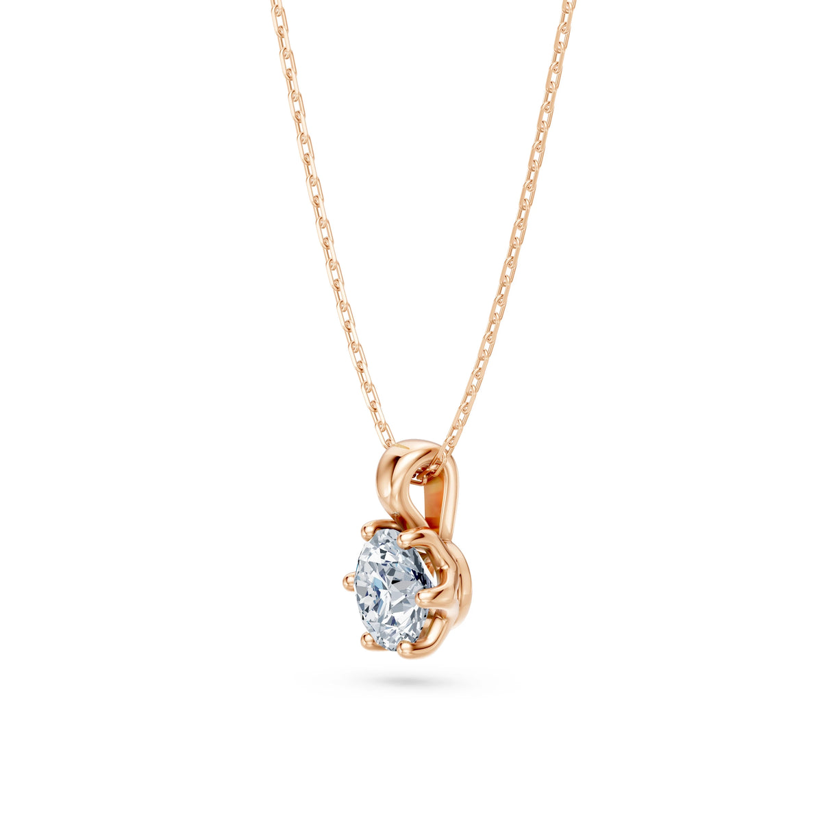 Colier din Aur cu Diamant, Forma Rotund Briliant, 0,50 CT