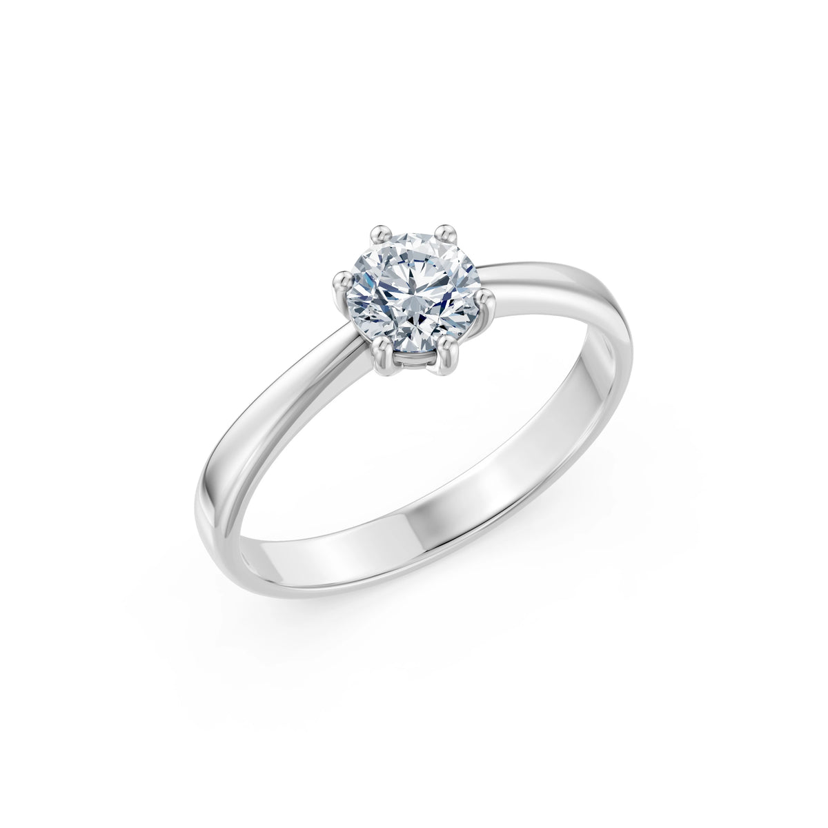Inel de Logodnă Solitaire din Aur, Diamant Rotund Briliant 0,70 CT