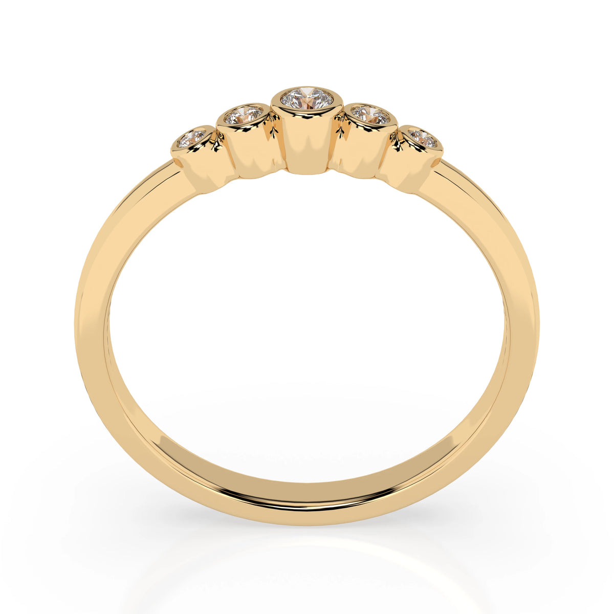 Inel din Aur cu Diamante, Forma Rotund Briliant, 0,08 CT