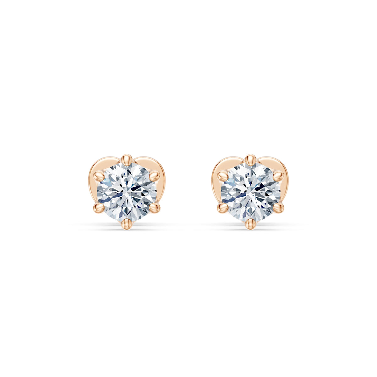 Cercei din Aur cu Diamante, Forma Rotund Briliant, 0,50 CT