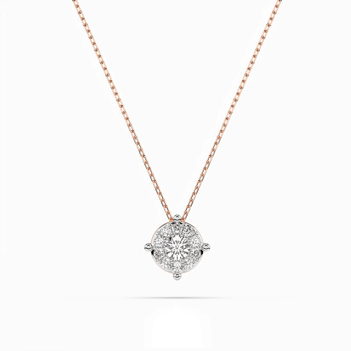 Colier din Aur cu Diamante, Forma Rotund Briliant, 0,18 CT