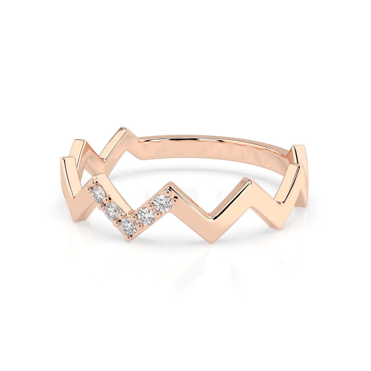 Inel din Aur cu Diamante, Forma Rotund Briliant, 0,05 CT