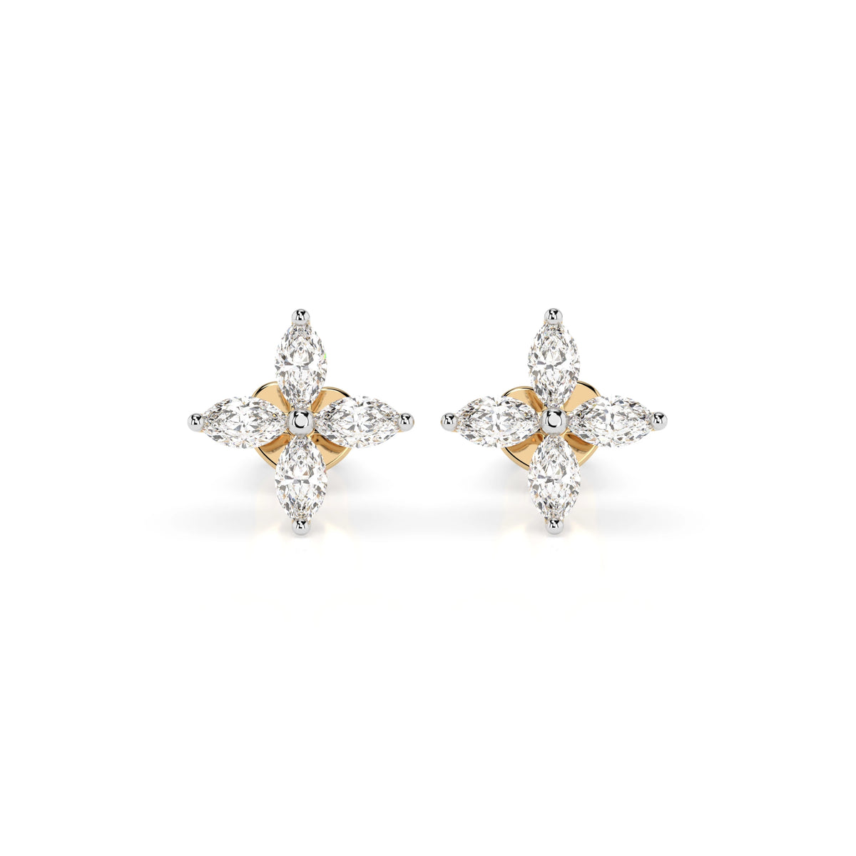 Cercei din Aur cu Diamante, Forma Marquise, 0,80 CT