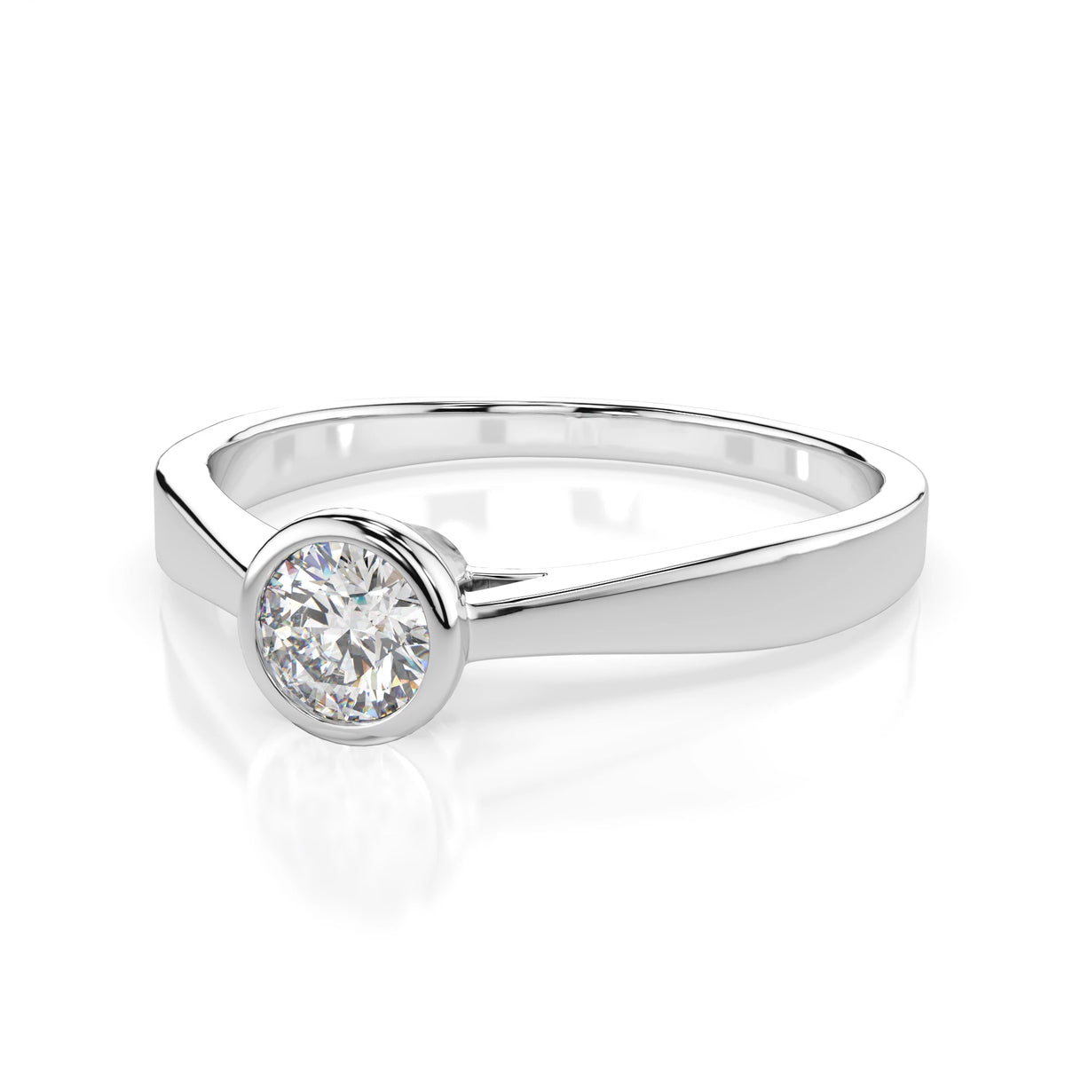 Inel de Logodnă Solitaire din Aur, Diamant Rotund Briliant 0,20 CT