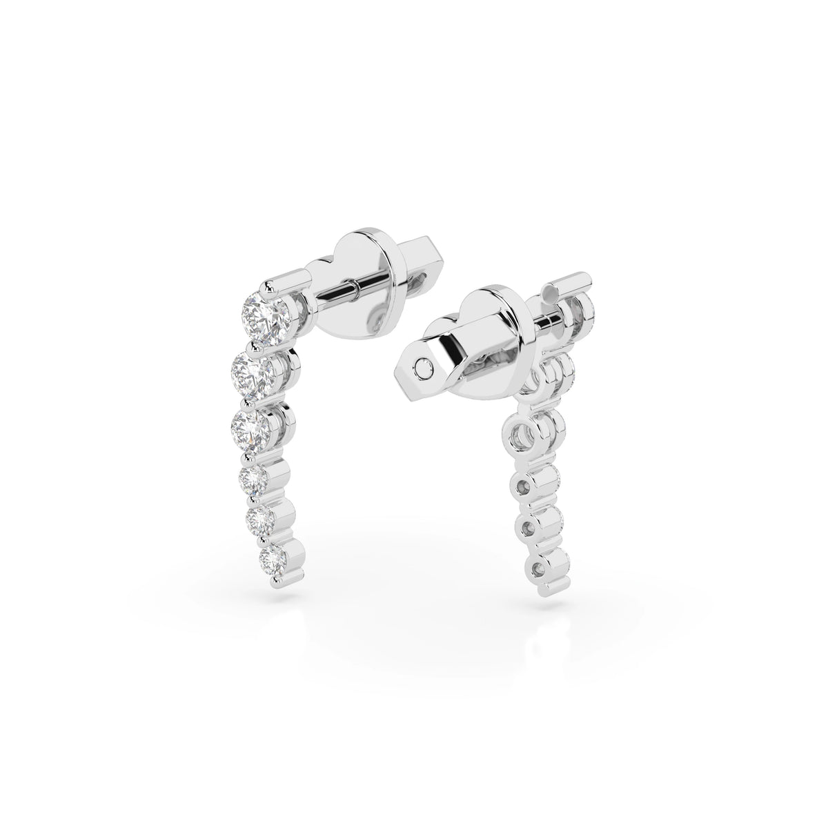 Cercei din Aur cu Diamante, Forma Rotund Briliant, 0,35 CT