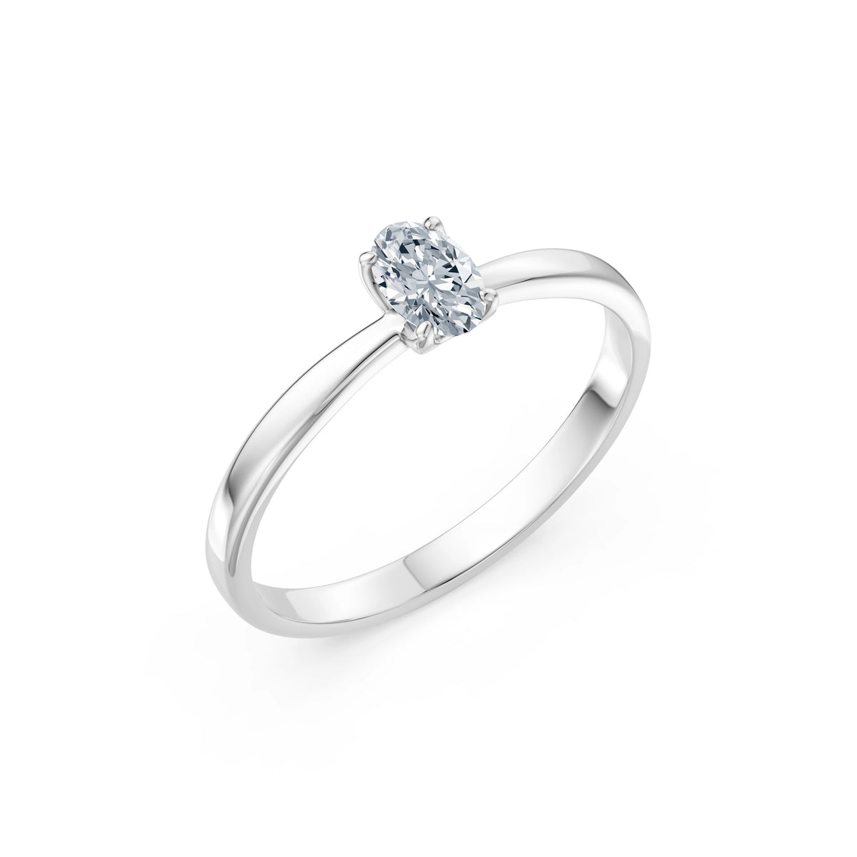 Inel de Logodnă Solitaire din Aur, Diamant Oval 0,30 CT