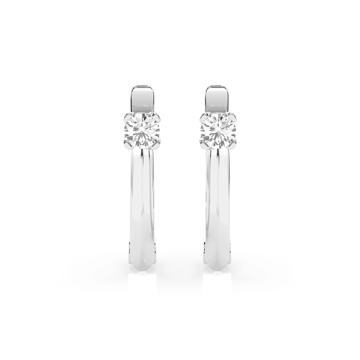 Cercei din Aur cu Diamante, Forma Rotund Briliant, 0,20 CT