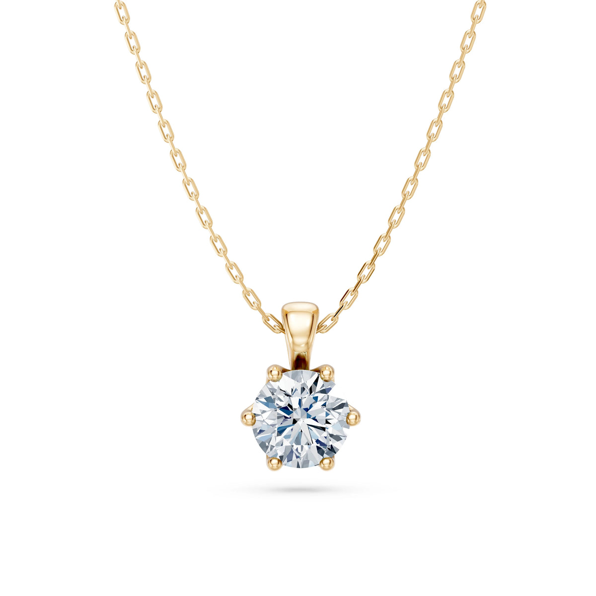 Colier din Aur cu Diamant, Forma Rotund Briliant, 0,70 CT