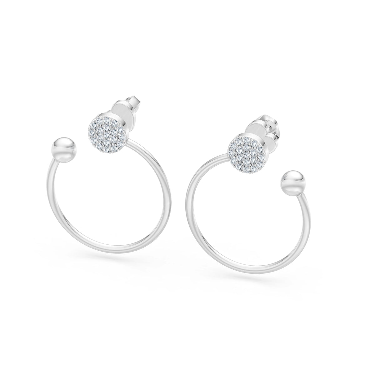 Cercei din Aur cu Diamante, Forma Rotund Briliant, 0,23 CT
