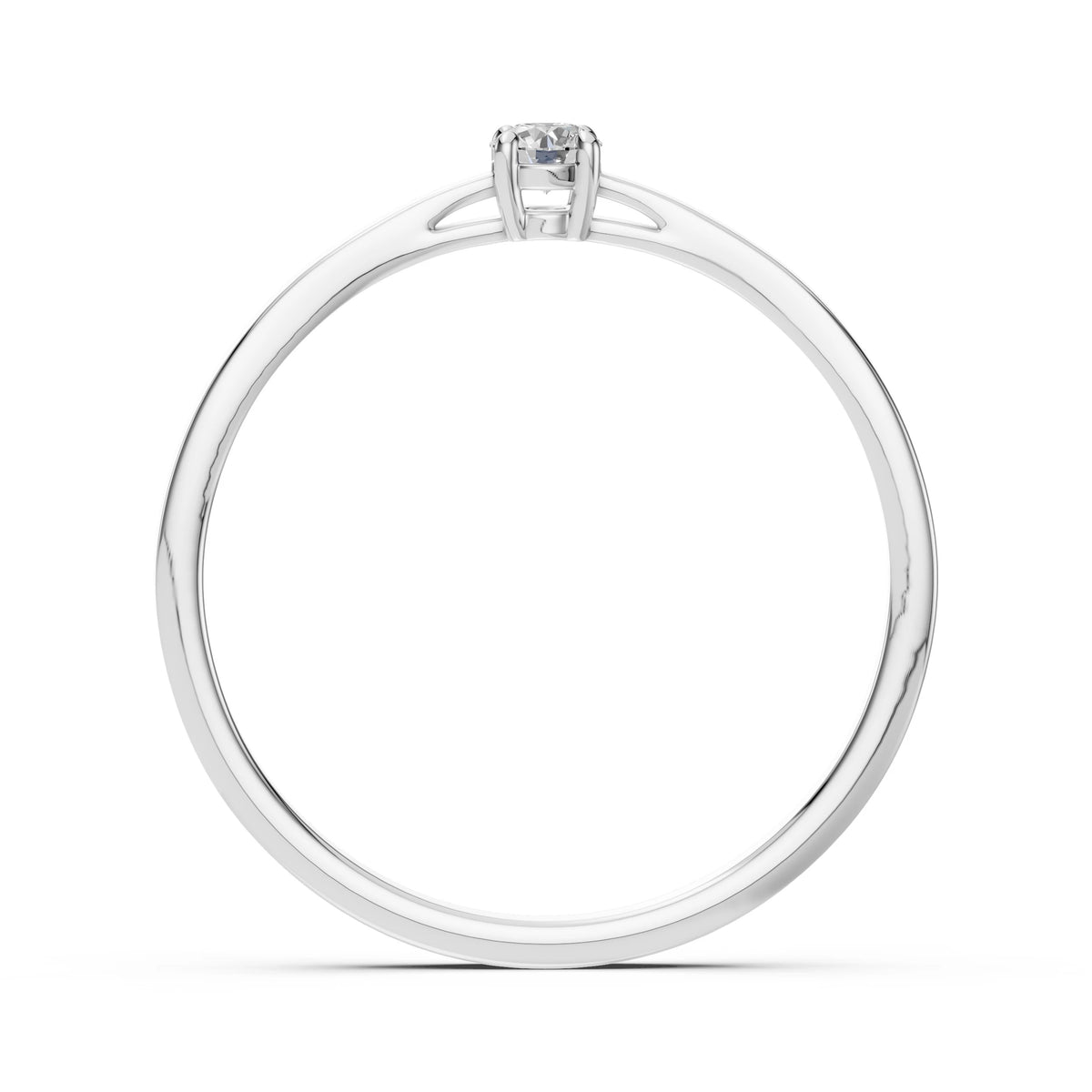 Inel de Logodnă Solitaire din Aur, Diamant Rotund Briliant 0,06 CT