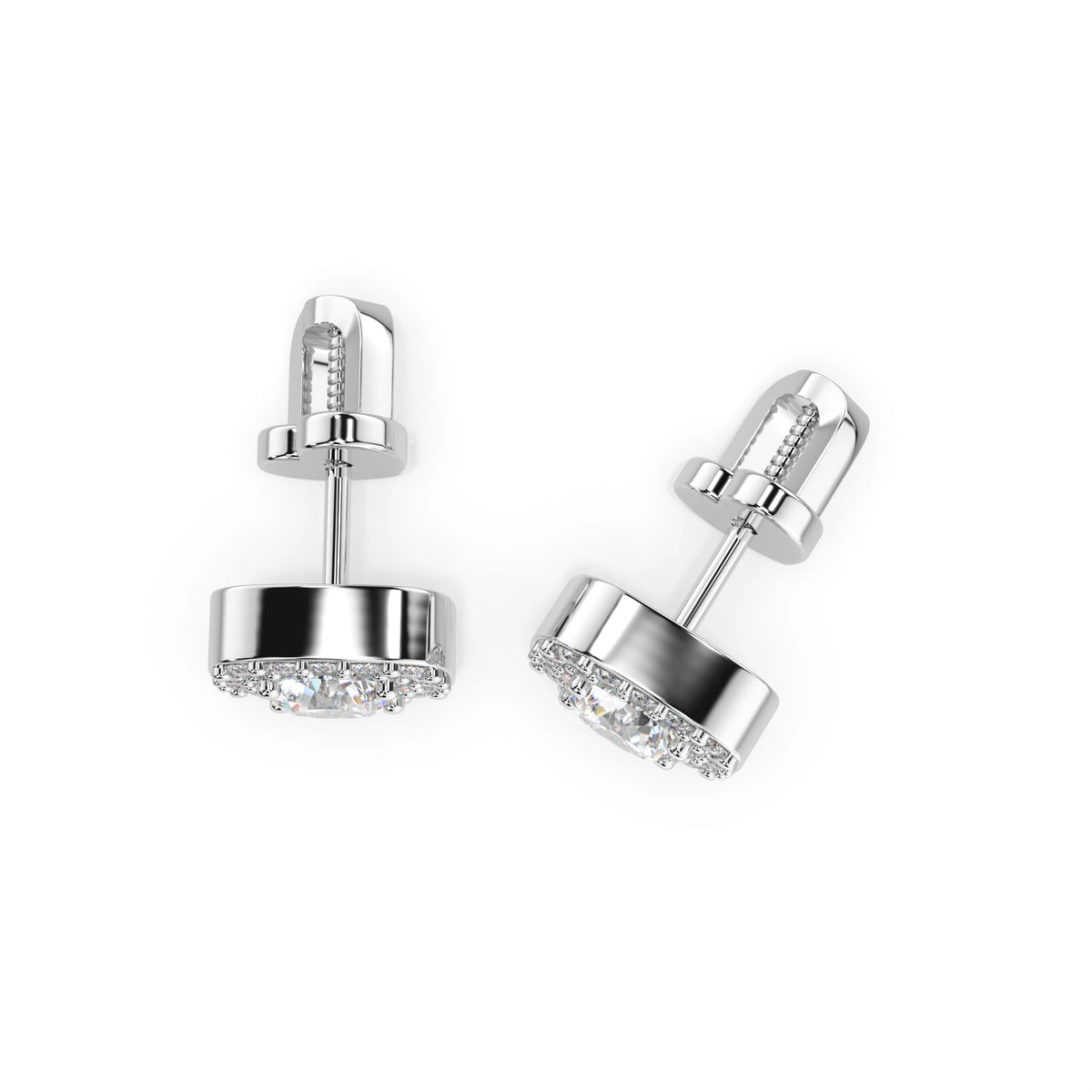 Cercei din Aur cu Diamante, Forma Rotund Briliant, 1,25 CT