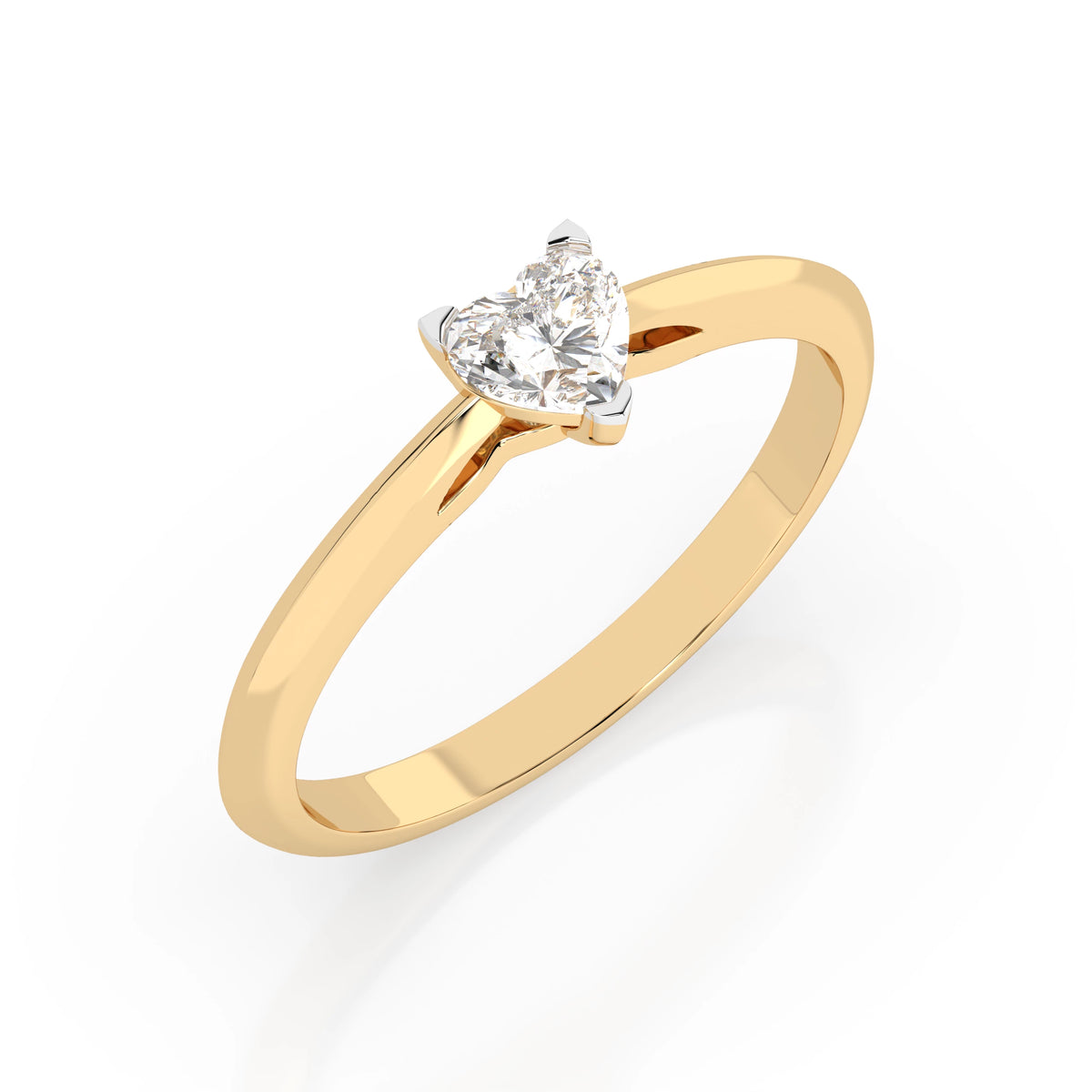 Inel de Logodnă Solitaire din Aur, Diamant Inimă 0,30 CT