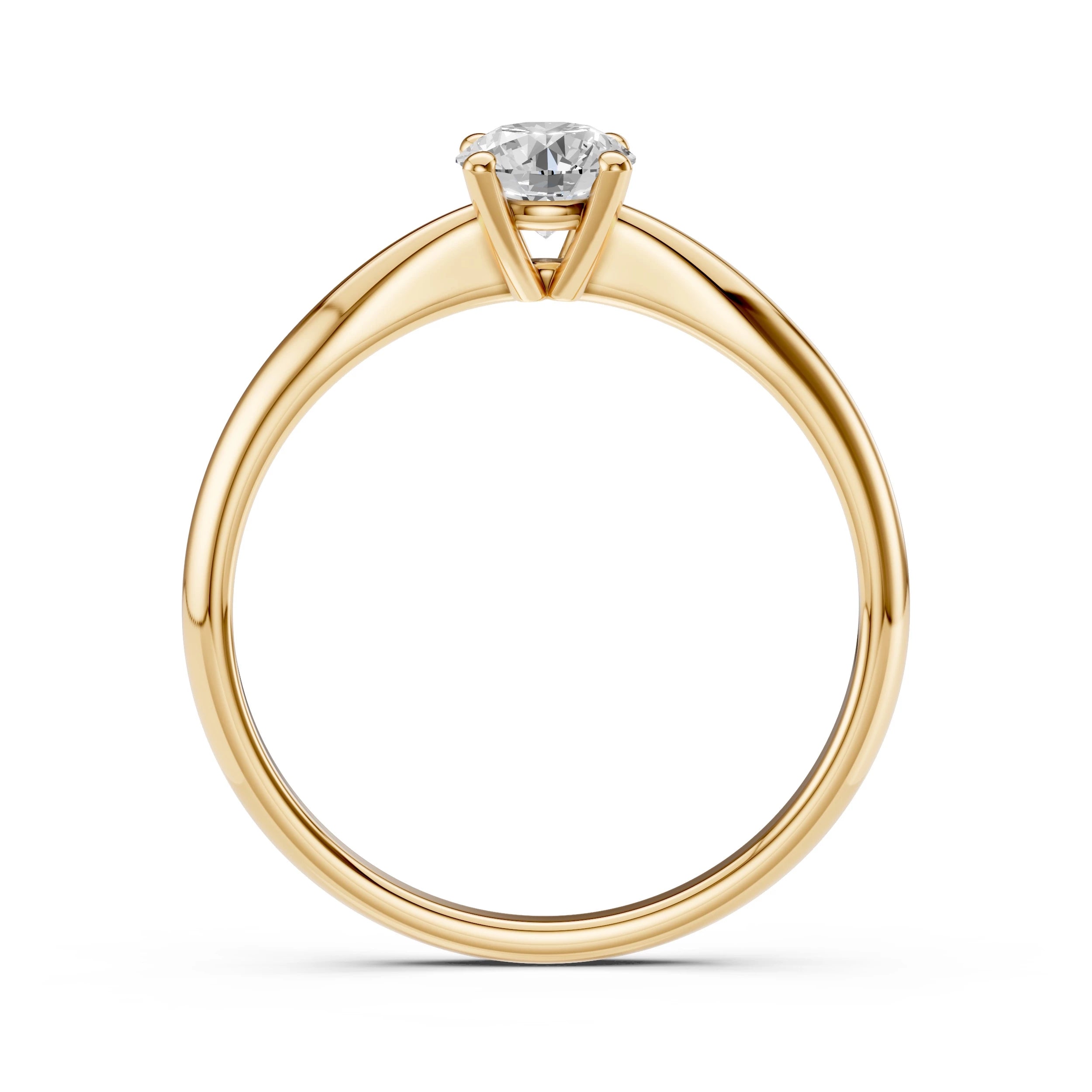 Inel de Logodnă Solitaire din Aur, Diamant Rotund Briliant 0.40 CT