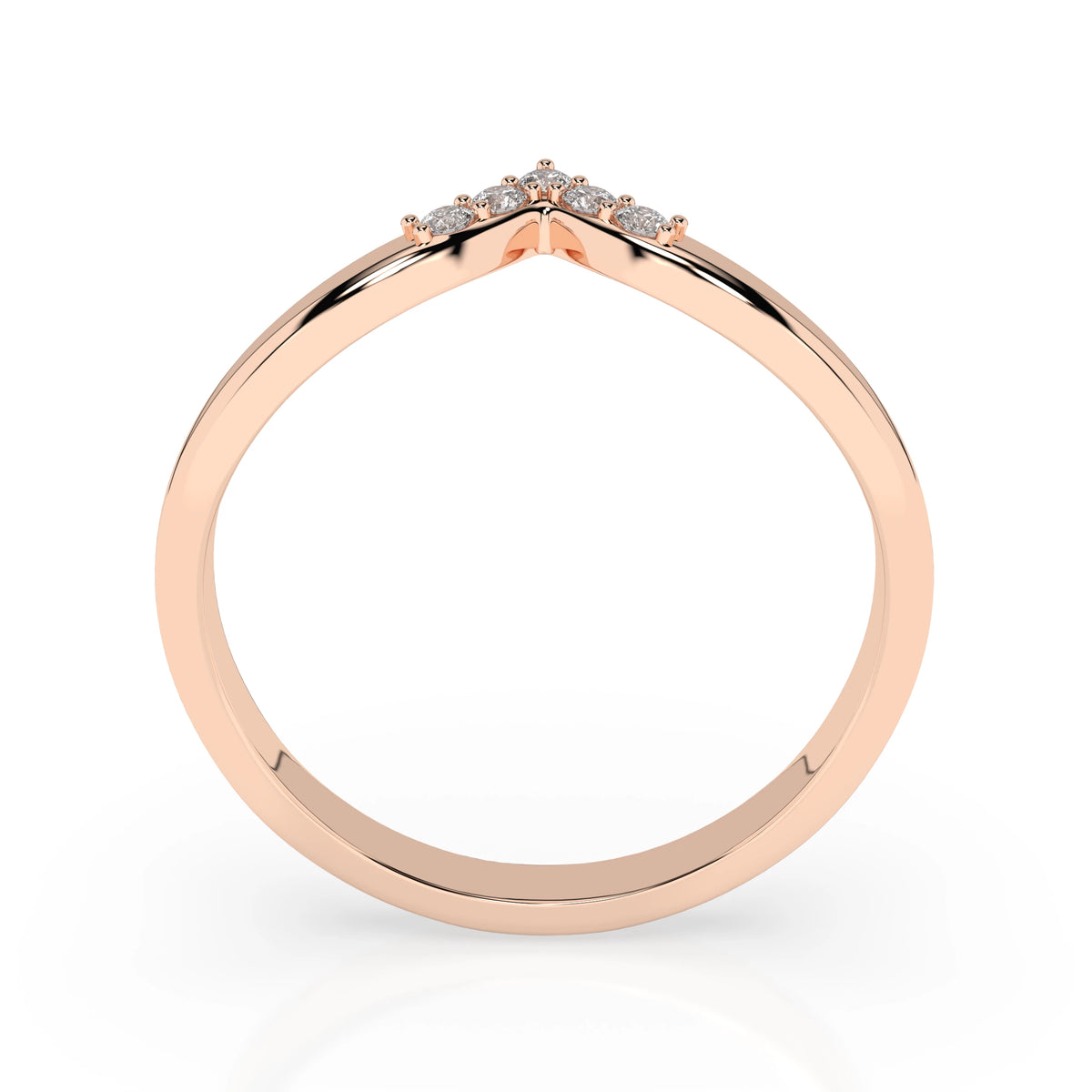 Inel din Aur cu Diamante, Forma Rotund Briliant, 0,05 CT