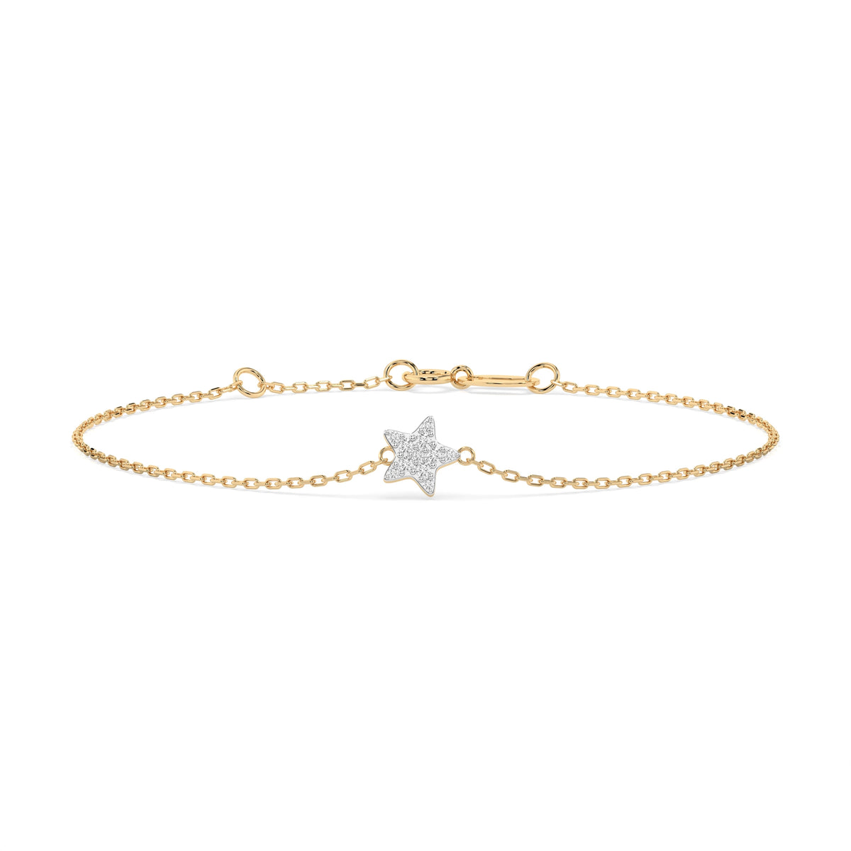 Brățară din Aur cu Diamante, Forma Rotund Briliant, 0,08 CT