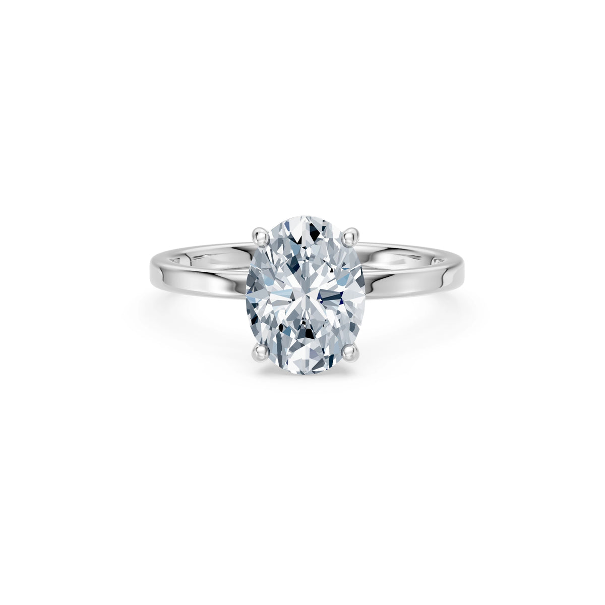 Inel de Logodnă Solitaire din Aur, Diamant Oval 2,00 CT