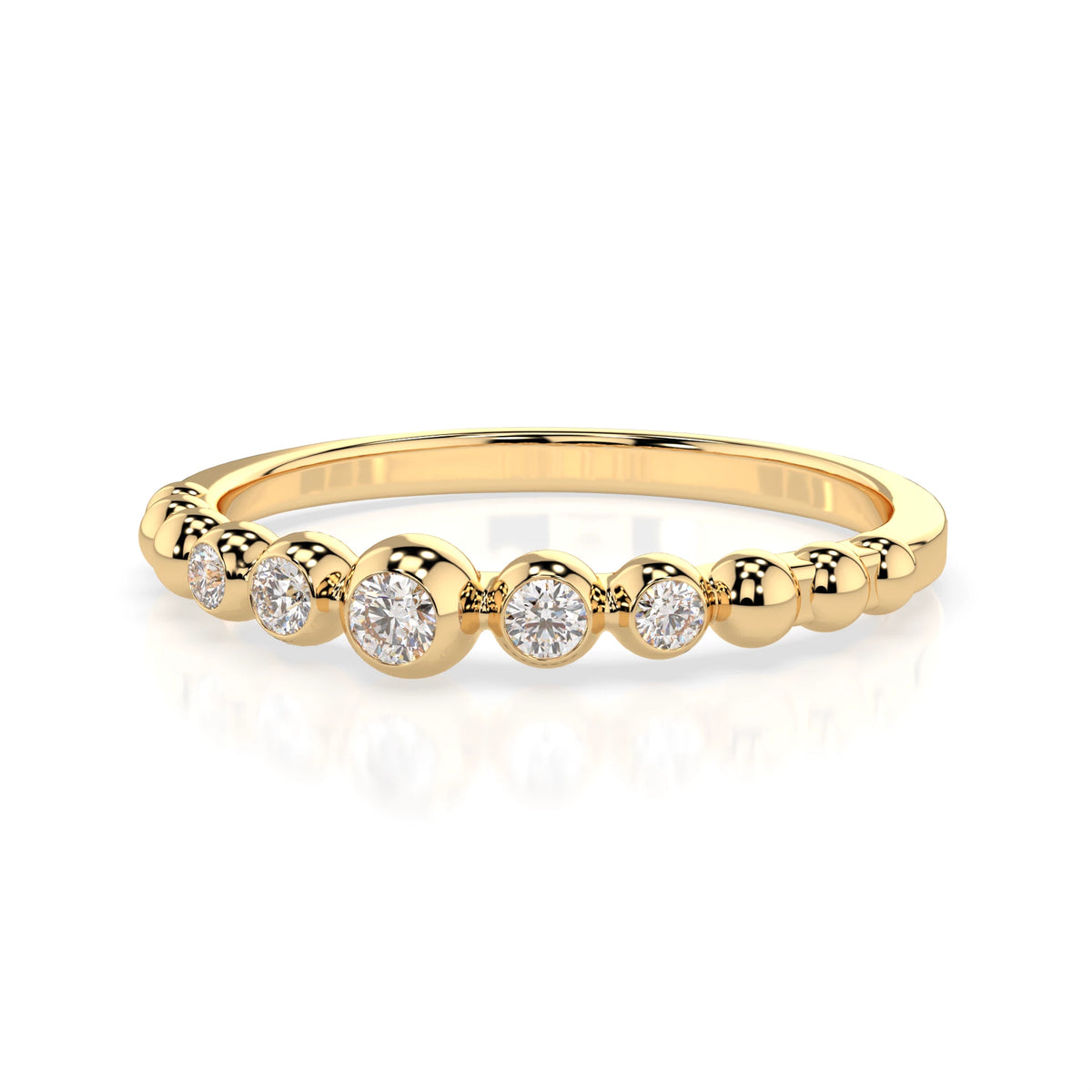 Inel din Aur cu Diamante, Forma Rotund Briliant, 0,11 CT
