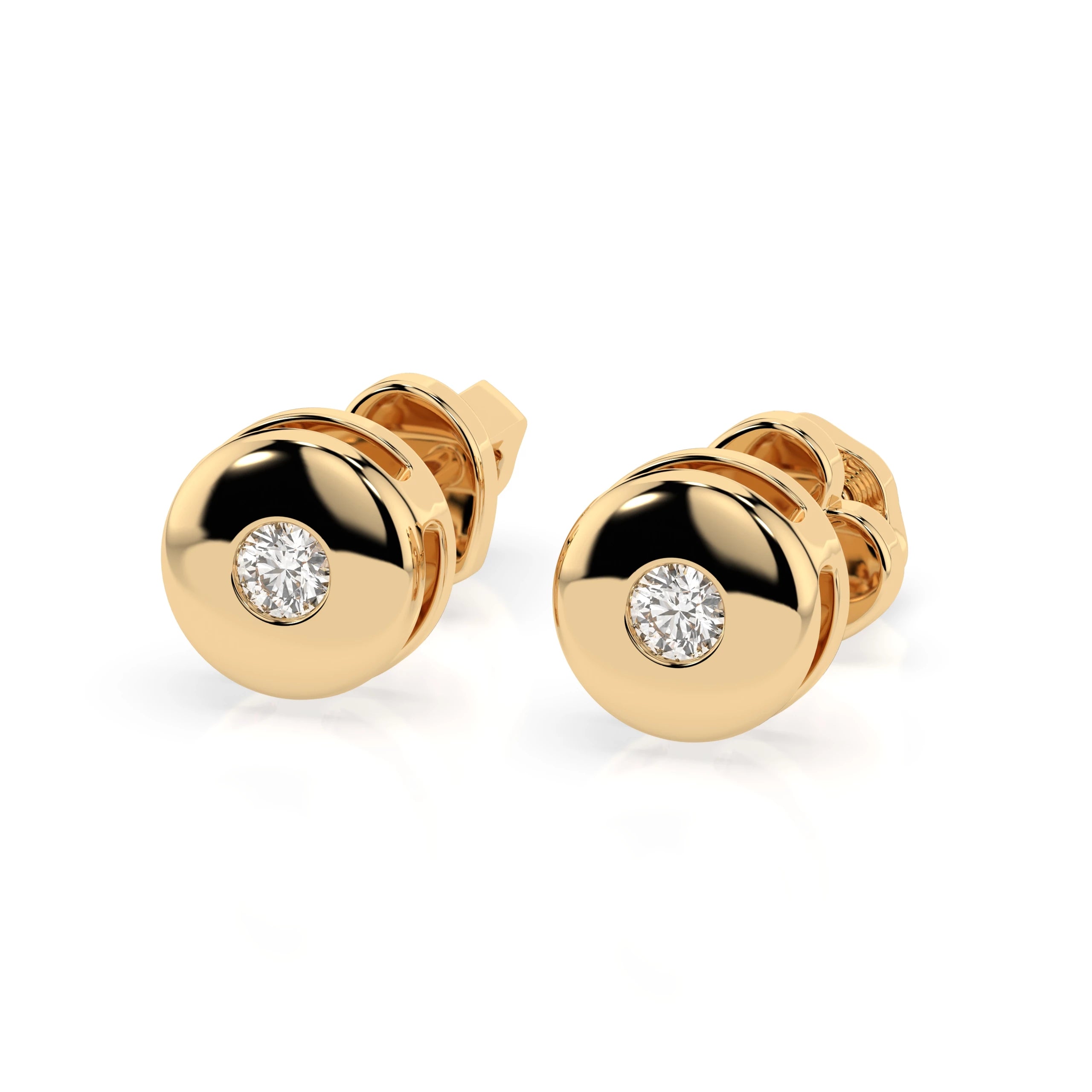 Cercei din Aur cu Diamante Rotunde Briliant 0.08 CT