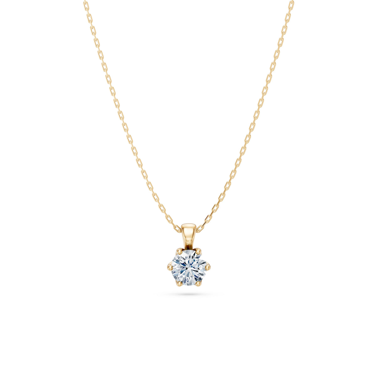 Colier din Aur cu Diamant, Forma Rotund Briliant, 0,50 CT
