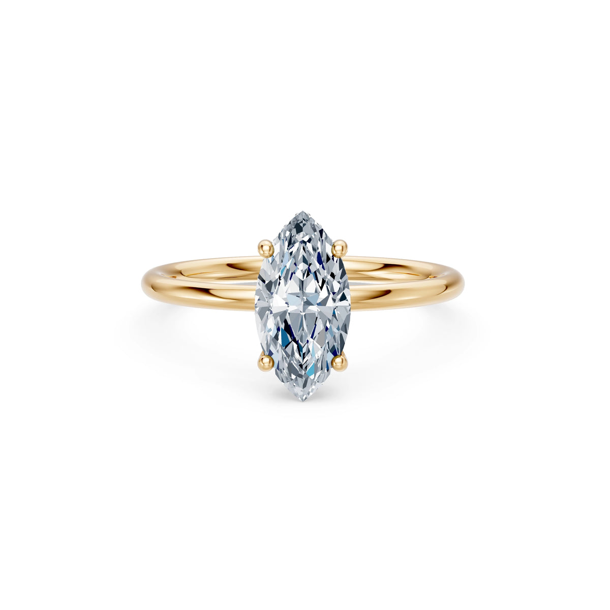 Inel de Logodnă Solitaire din Aur, Diamant Marquise 1,50 CT