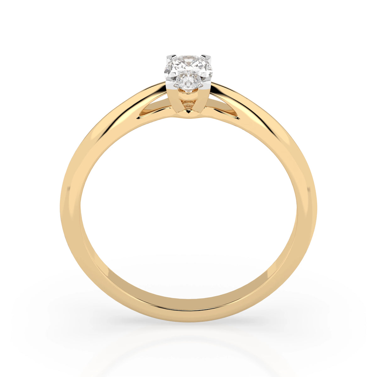 Inel de Logodnă Solitaire din Aur, Diamant Oval 0,30 CT