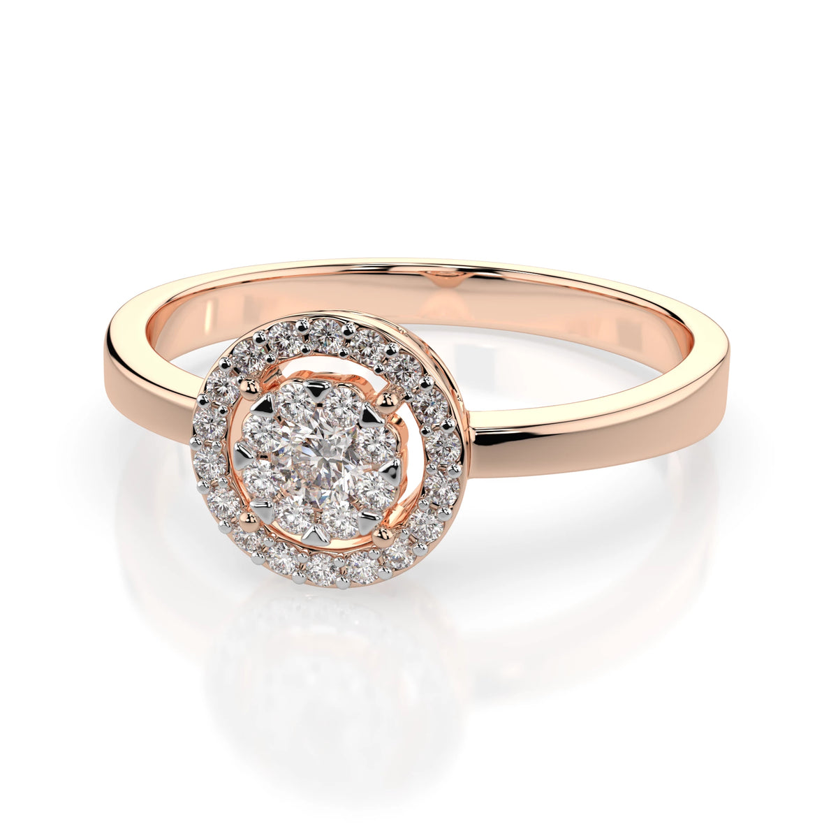 Inel din Aur cu Diamante, Forma Rotund Briliant, 0,24 CT