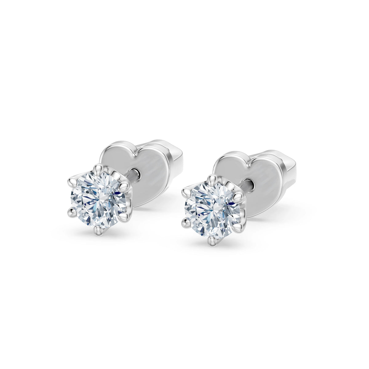 Cercei din Aur cu Diamante, Forma Rotund Briliant, 0,50 CT