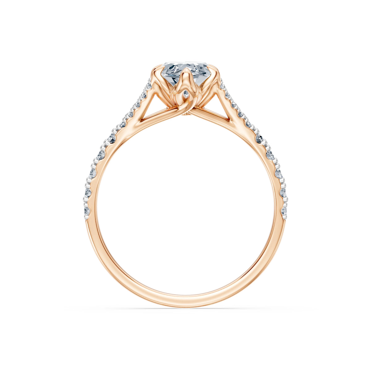 Inel de Logodnă din Aur cu Diamant Central Marquise și Diamante Laterale 1,81 CT