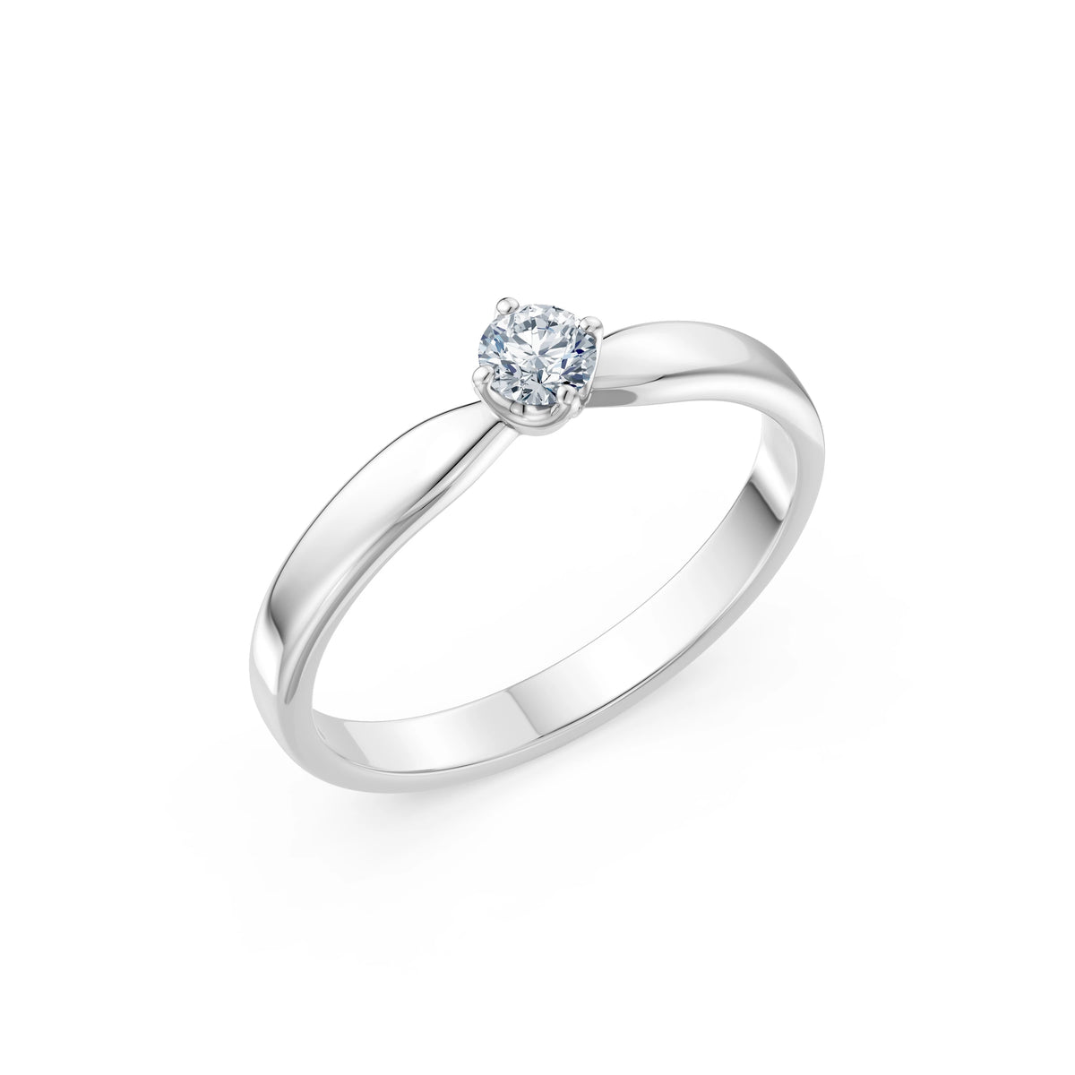 Inel de Logodnă Solitaire din Aur, Diamant Rotund Briliant 0,20 CT