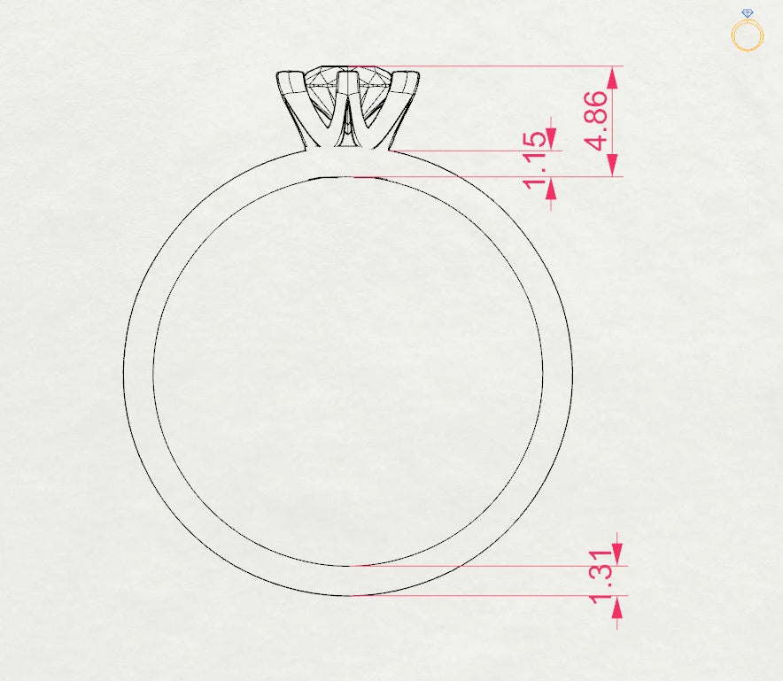 Inel de Logodnă Solitaire din Aur, Diamant Rotund Briliant 0,45 CT