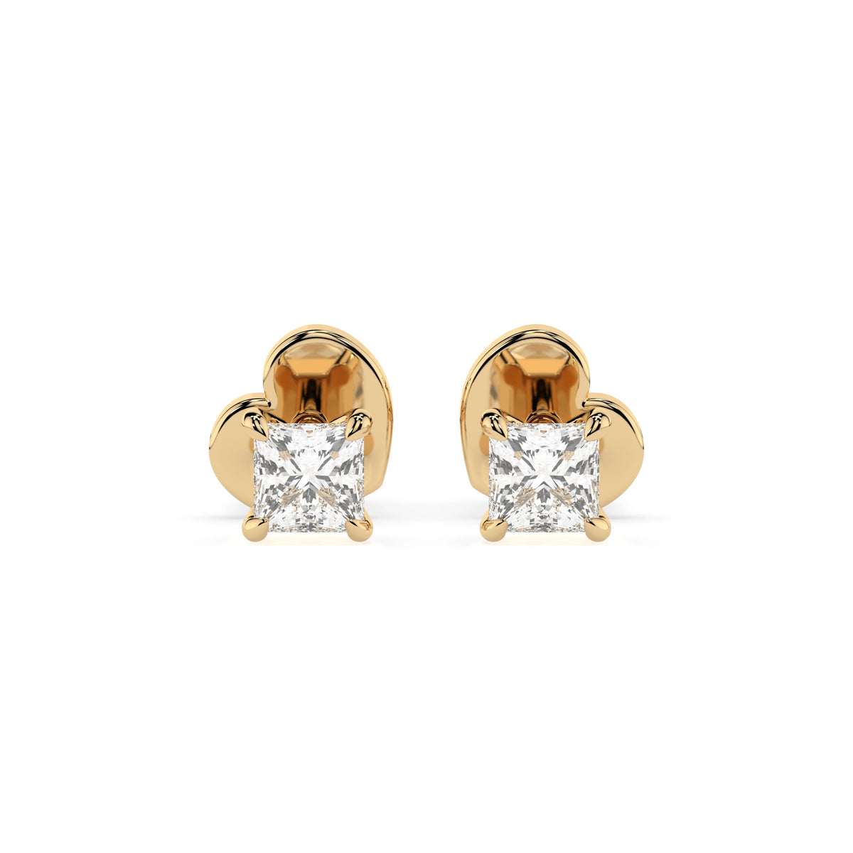 Cercei din Aur cu Diamante, Forma Princess, 0,20 CT