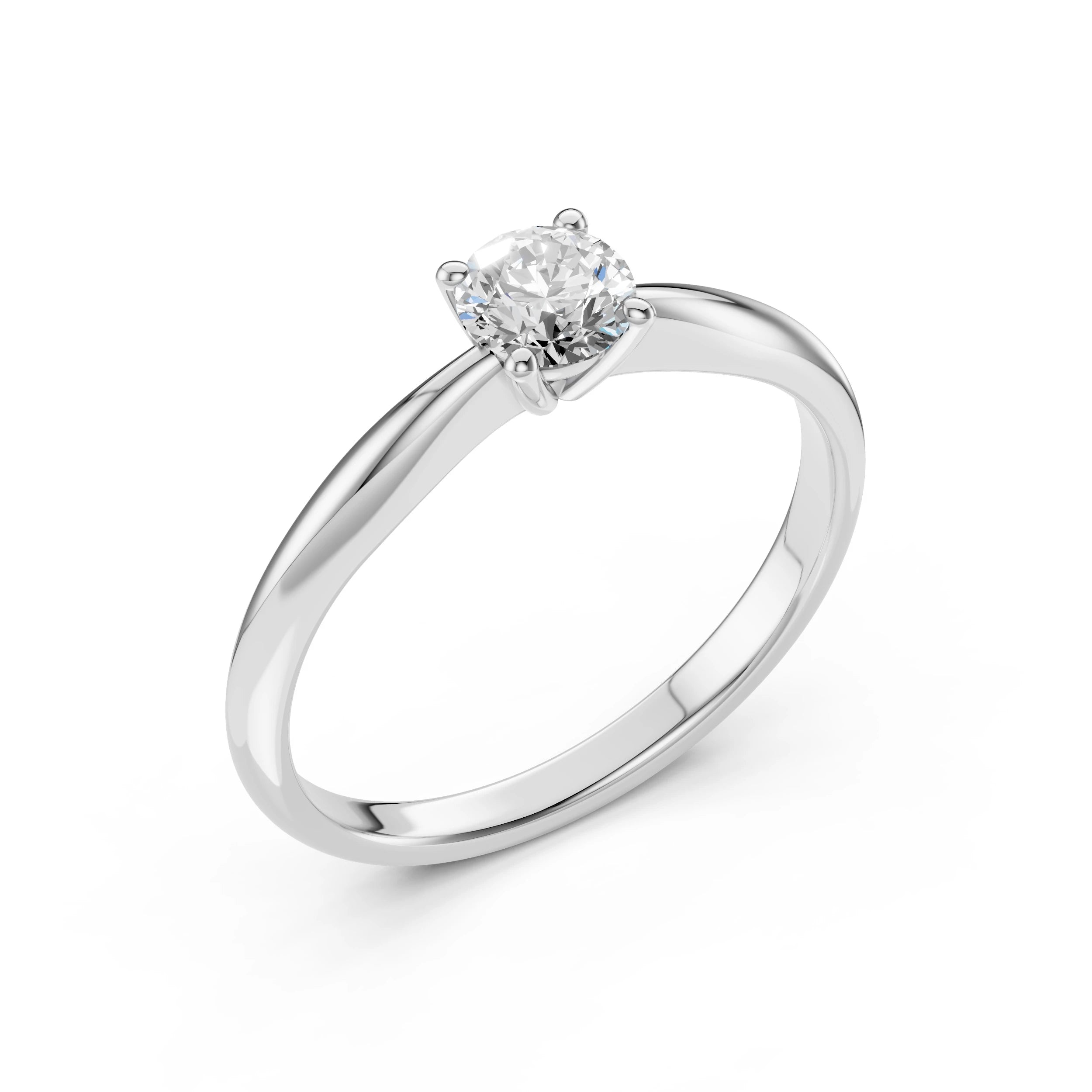 Inel de Logodnă Solitaire din Aur, Diamant Rotund Briliant 0.40 CT