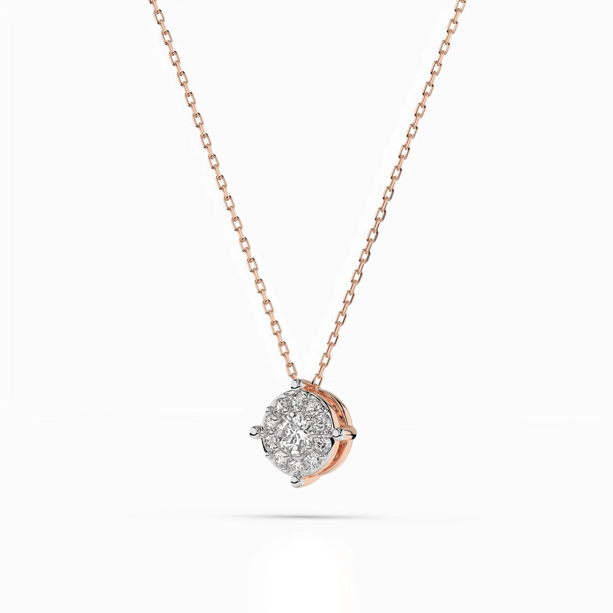 Colier din Aur cu Diamante, Forma Rotund Briliant, 0,18 CT