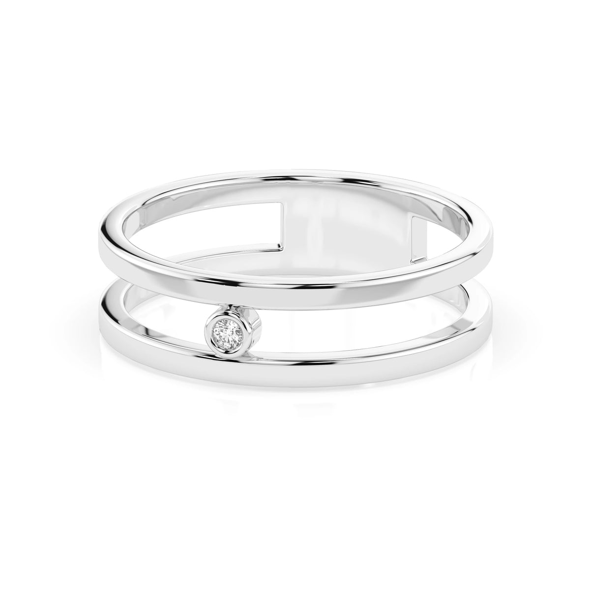 Inel din Aur cu Diamant, Forma Rotund Briliant, 0,02 CT