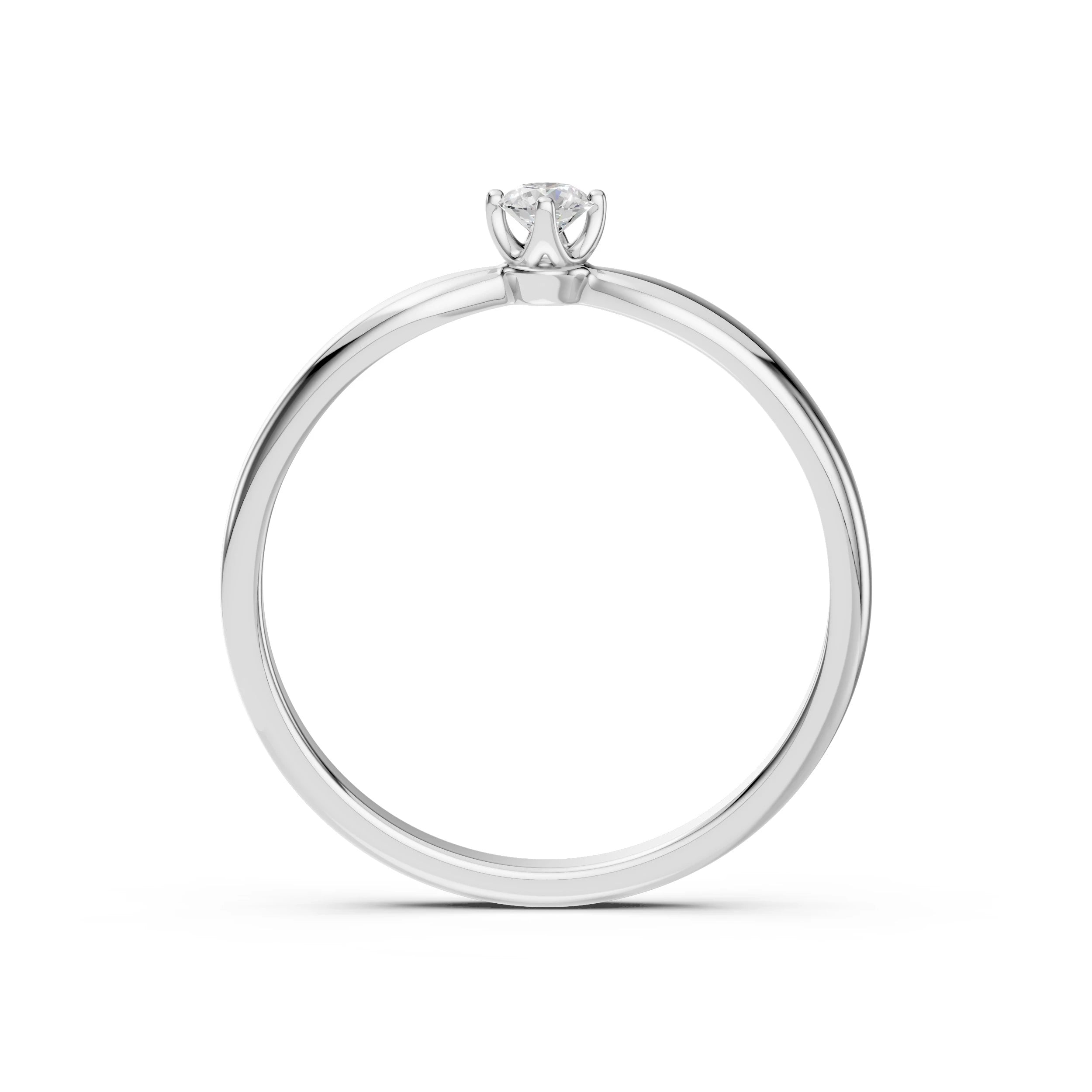Inel de Logodnă Solitaire din Aur, Diamant Rotund Briliant 0.10 CT