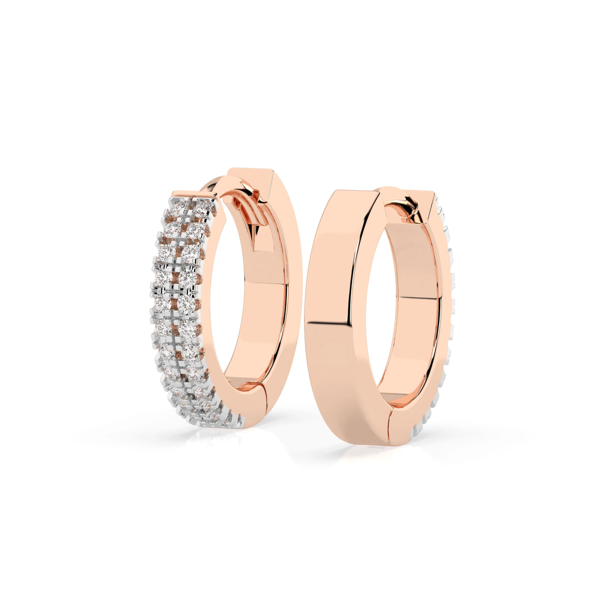 Cercei din Aur cu Diamante, Forma Rotund Briliant, 0,19 CT
