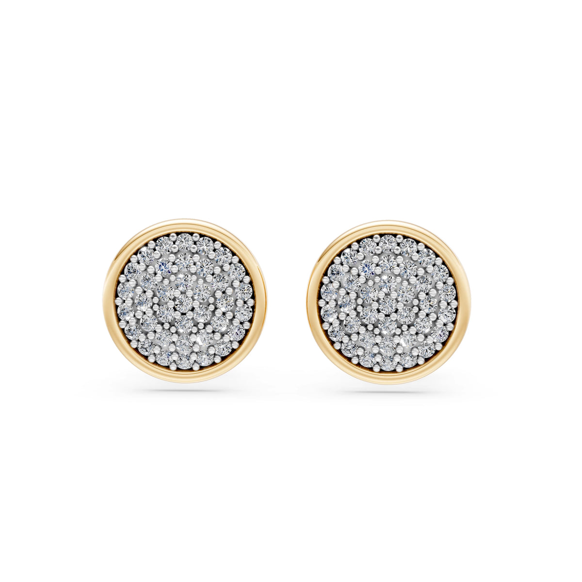 Cercei din Aur cu Diamante, Forma Rotund Briliant, 0,47 CT